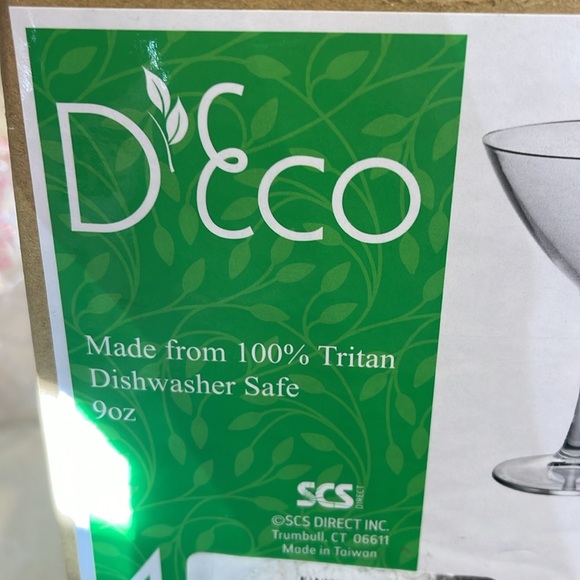 D'eco Unbreakable Stemmed Martini Glasses (4) - Picture 4 of 10